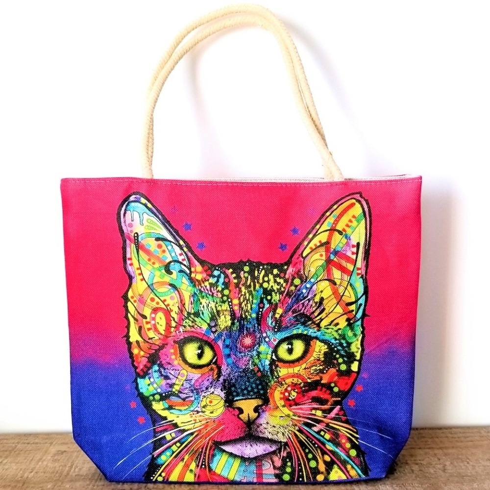 Dean Russo Shiva Cat Tote Bag Canvas Poly Pop Art